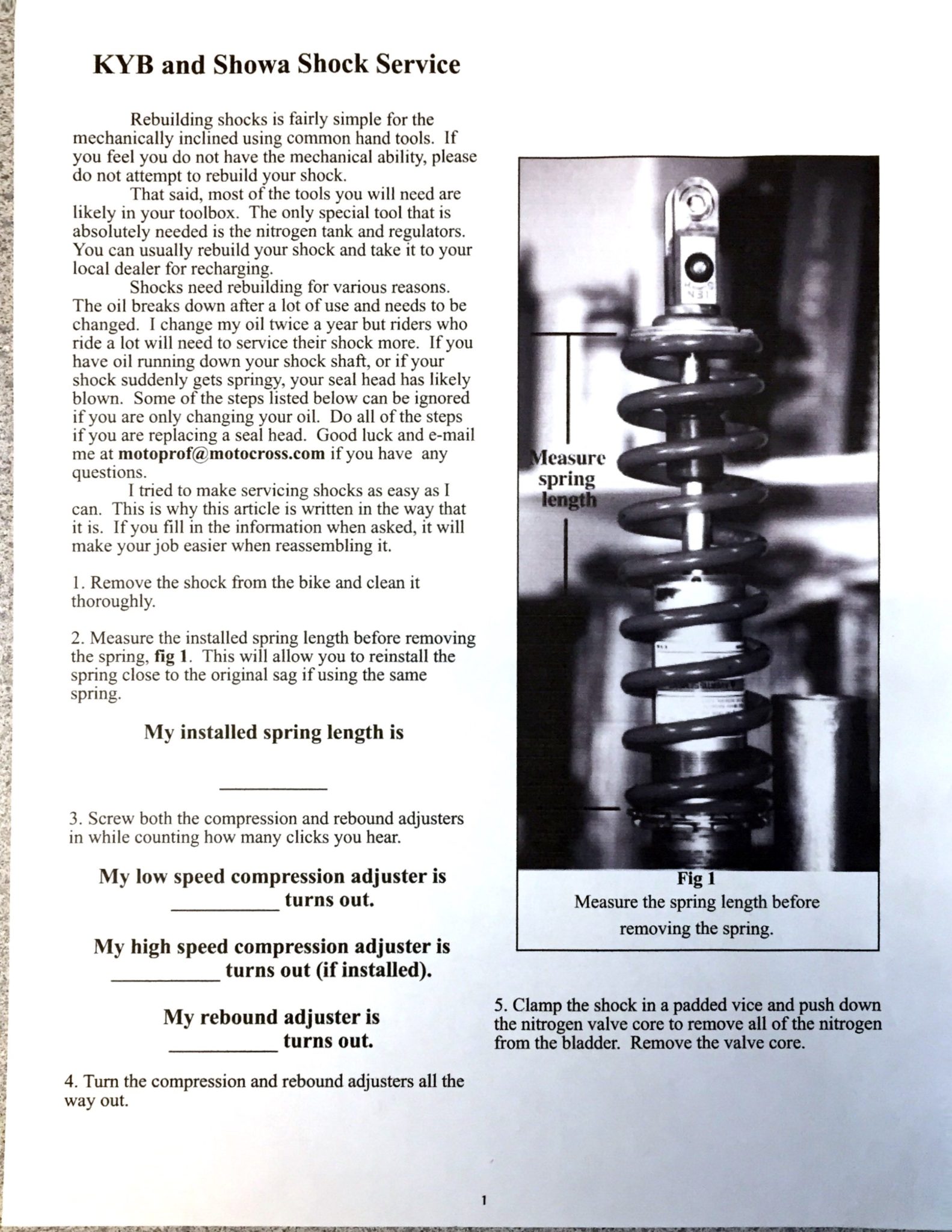 How To Rebuild KYB and Showa Shocks